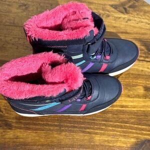 Cozy Black and Pink Kids' Boots